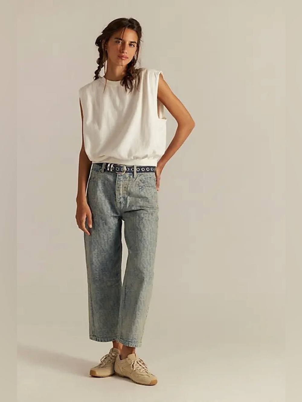 Free People We The Free Deep Trance Dropped Jacquard Jeans Sz.24